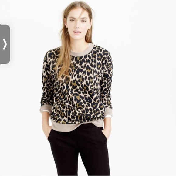 J. Crew Sweaters | J. Crew Leopard Print Pullover Crewneck Sweatshirt | Color: Brown/Tan | Size: M | Pm-87330677's Closet